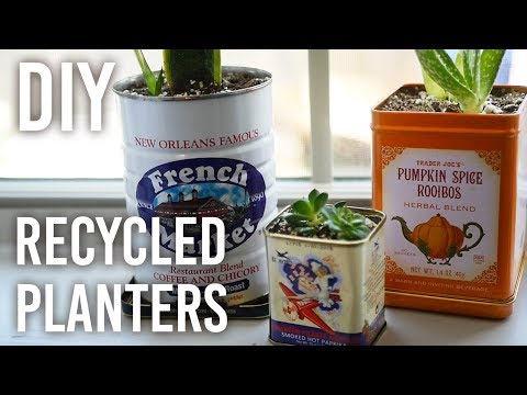 Recycling Metal Containers into Planters - DIY
